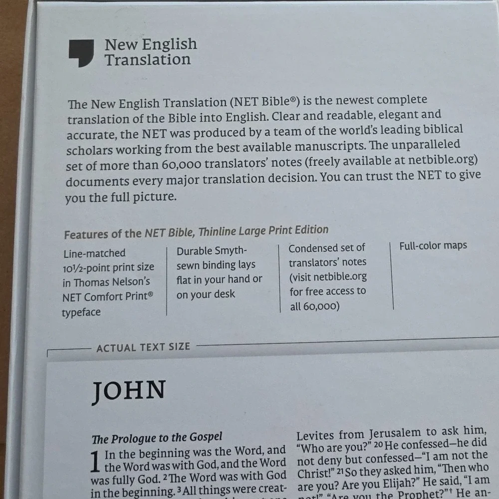 Net Bible Thinline Large Print Cloth over Board Gray BRAND NEW in Shrink Wrap!!!
